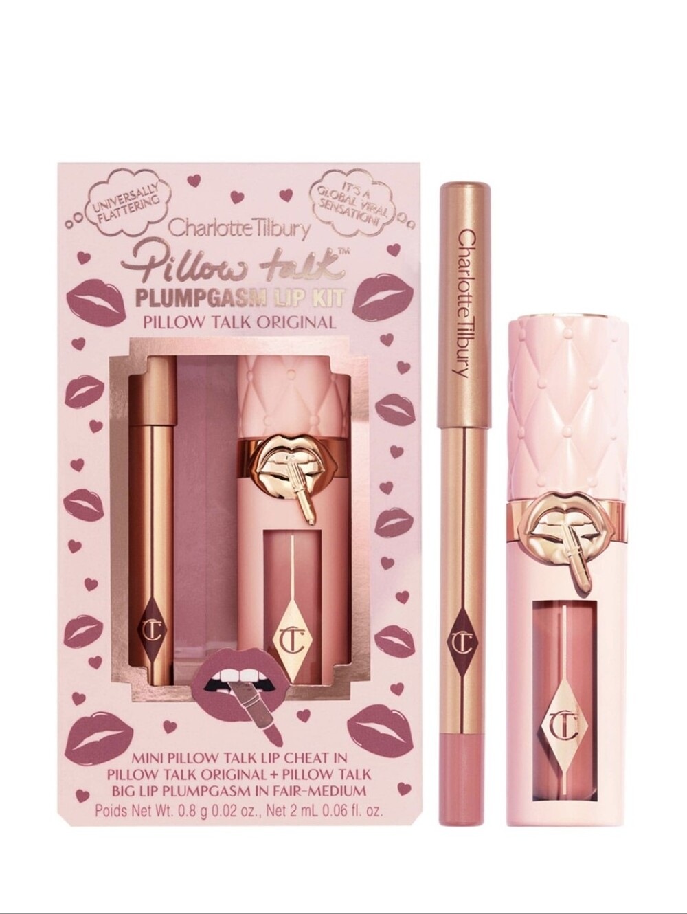Charlotte Tilbury Pillow Talk Plumpgasm Lip Kit: Lip Cheat & Plumpgasm (TS), NIB